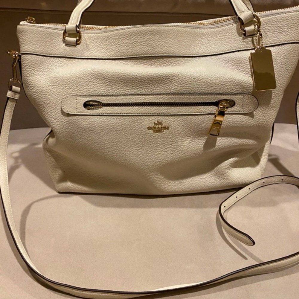 Coach genuine cream leather purse
